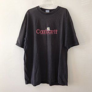 Vintage Carhartt Spellout Logo Racing Black T Shirt Mens Size XXL